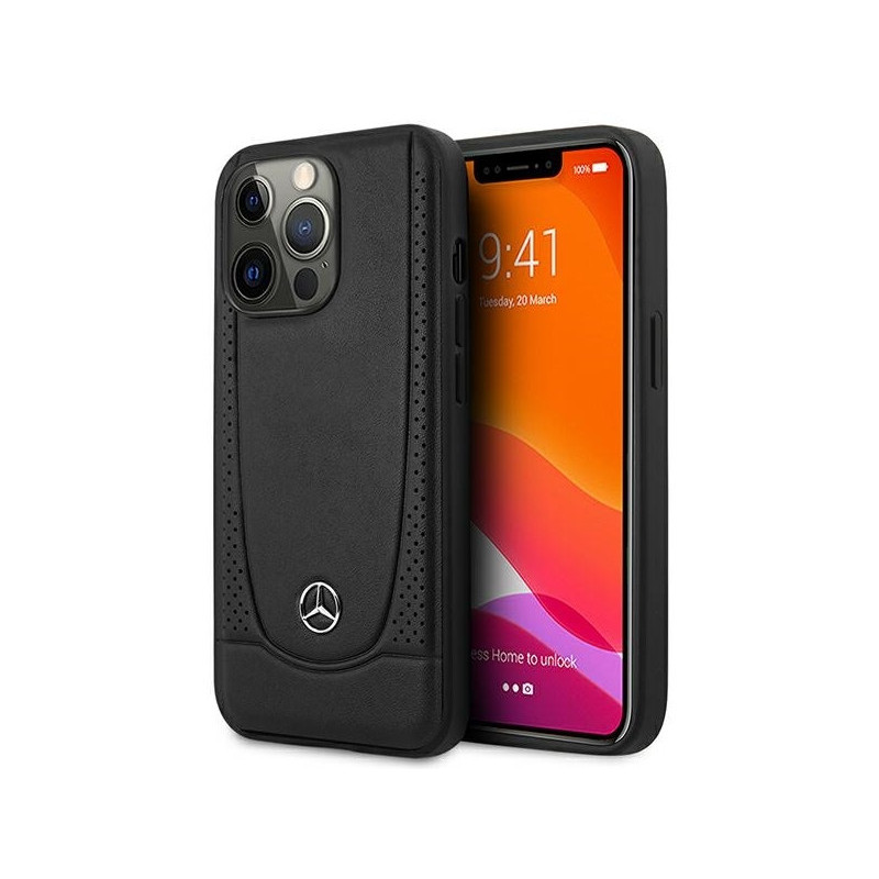 Mercedes iPhone 15 Pro Max Black Hardcase Leather Urban Mercedes iPhone 15 Pro Max Black Hardcase Leather Urban