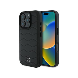 Mercedes iPhone 16 Pro black hardcase MB Waves Leather