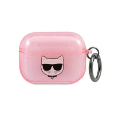 Karl Lagerfeld AirPods 3 cover pink Glitter Choupette