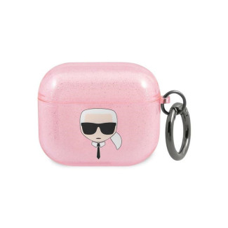 Karl Lagerfeld AirPods 3 cover pink Glitter Karl`s Head