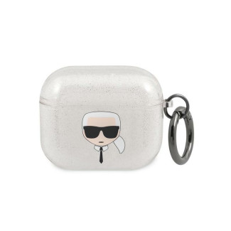 Karl Lagerfeld AirPods 3 cover silver Glitter Karl`s Head