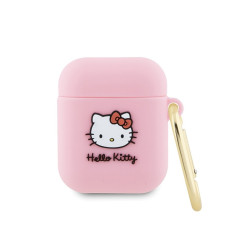 Hello Kitty AirPods 1/2 Cover Pink Silicone 3D Kitty Head