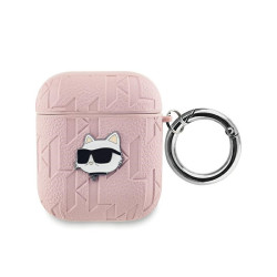 Karl Lagerfeld AirPods 1/2 cover pink Monogram Choupette Head