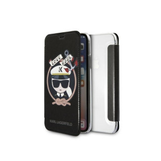 Karl Lagerfeld iPhone X/Xs black bookcase Signature Glitter