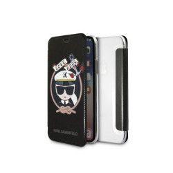 Karl Lagerfeld iPhone X/Xs black bookcase Signature Glitter