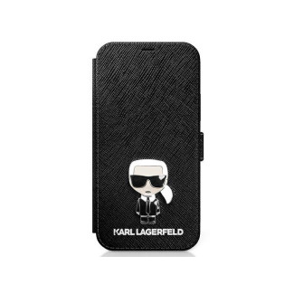 Karl Lagerfeld iPhone 12 mini black book Saffiano Iconic Metal