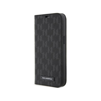 Karl Lagerfeld iPhone 14 Pro Max bookcase black Saffiano Monogram