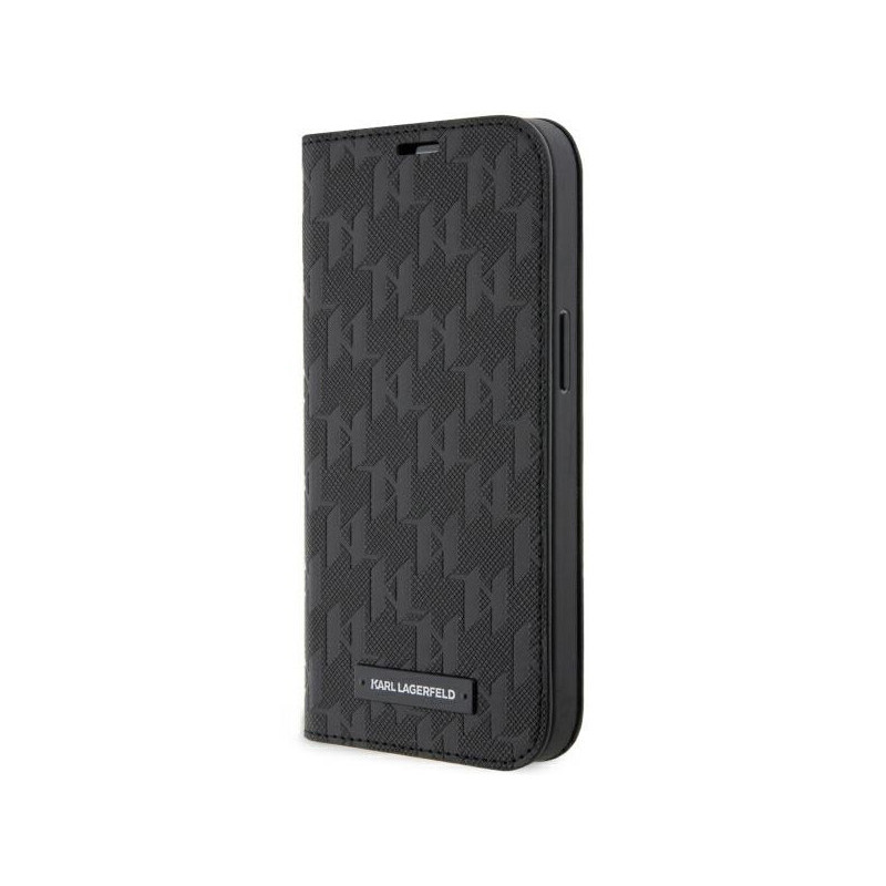Karl Lagerfeld iPhone 14 Pro Max bookcase black Saffiano Monogram