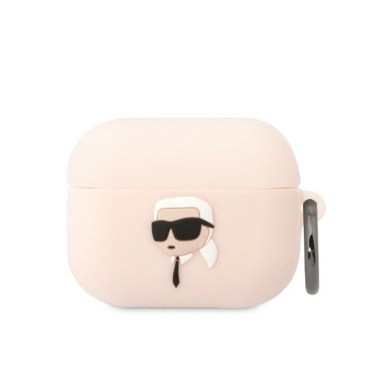 Karl Lagerfeld AirPods Pro cover pink Silicone Karl Head 3D