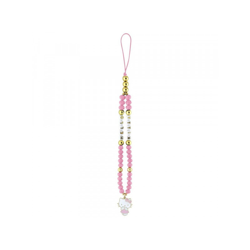 Hello Kitty Pearls and Beads Kitty Charm Phone Charm Pink Hello Kitty Pearls and Beads Kitty Charm Phone Charm Pink
