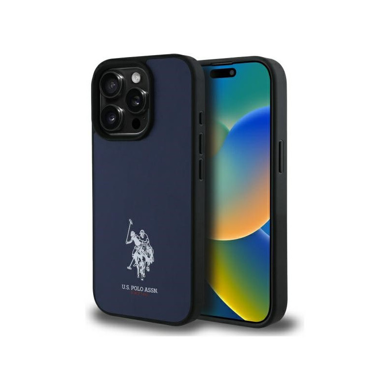 US Polo iPhone 15 Pro Max navy Leather Embroidered DH Color US Polo iPhone 15 Pro Max navy Leather Embroidered DH Color