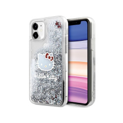 Hello Kitty iPhone 11/Xr silver hardcase Liquid Glitter Charms Kitty Head