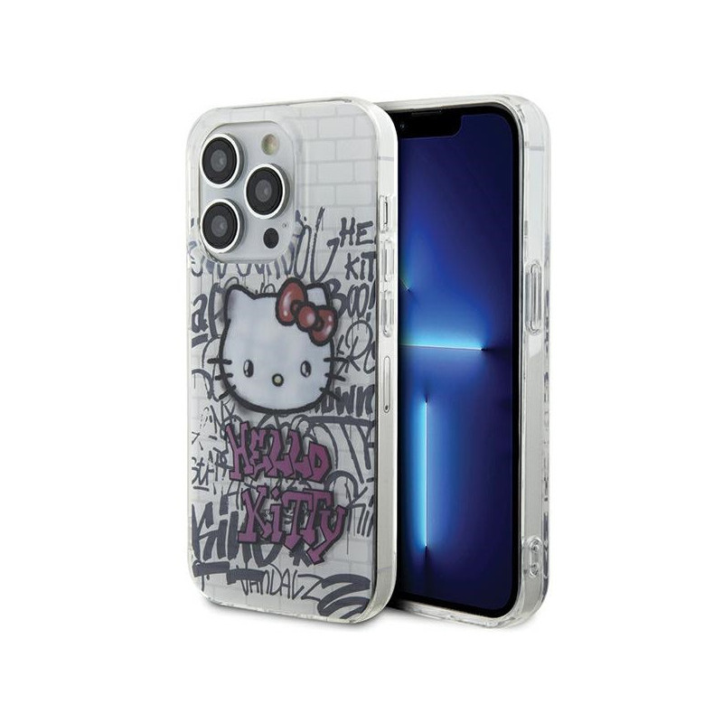 Hello Kitty iPhone 13/13 Pro white hardcase IML Kitty On Bricks Graffiti Hello Kitty iPhone 13/13 Pro white hardcase IML Kitty On Bricks Graffiti
