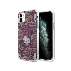 Hello Kitty iPhone 11/Xr pink hardcase IML Tags Graffiti