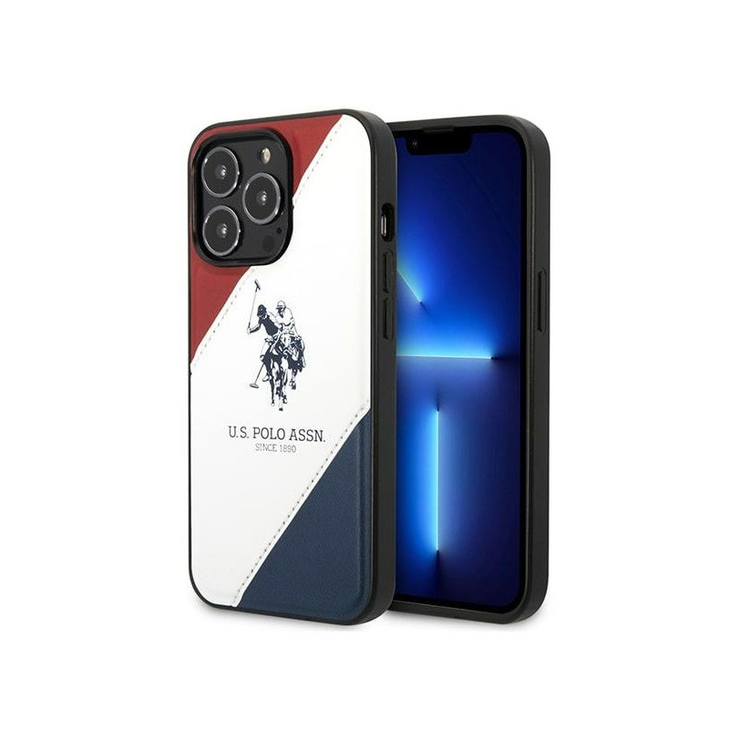 US Polo iPhone 14 Pro Max white Tricolor Embossed US Polo iPhone 14 Pro Max white Tricolor Embossed