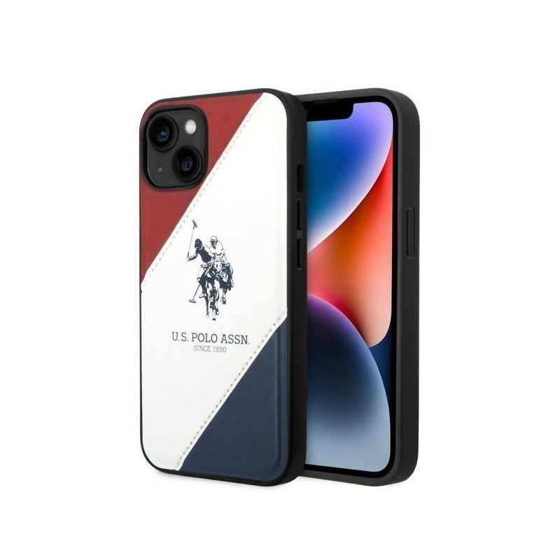 US Polo iPhone 14 Plus/15 Plus white Tricolor Embossed US Polo iPhone 14 Plus/15 Plus white Tricolor Embossed