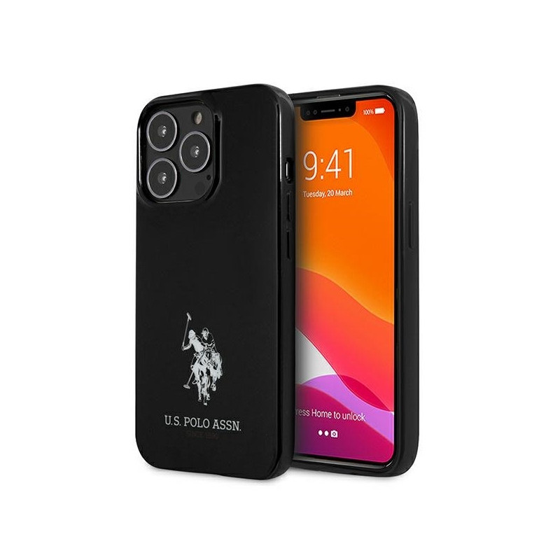 US Polo iPhone 13 Pro Max black hardcase Horses Logo US Polo iPhone 13 Pro Max black hardcase Horses Logo