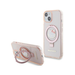 Hello Kitty iPhone 13/14/15 pink hardcase Ring Stand Glitter Electroplating