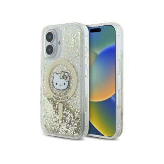 Hello Kitty iPhone 16 white gold hardcase Liquid Glitter Fever MagSafe
