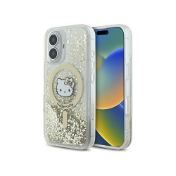 Hello Kitty iPhone 16 white gold hardcase Liquid Glitter Fever MagSafe
