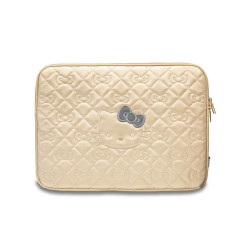 Hello Kitty Sleeve 14 gold Zip PU Quilted Bows