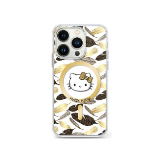 Hello Kitty iPhone 16 Pro Max white hardcase IML Golden Leaves MagSafe