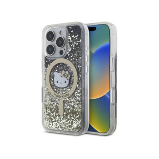 Hello Kitty iPhone 16 Pro Max black gold hardcase Liquid Glitter Fever