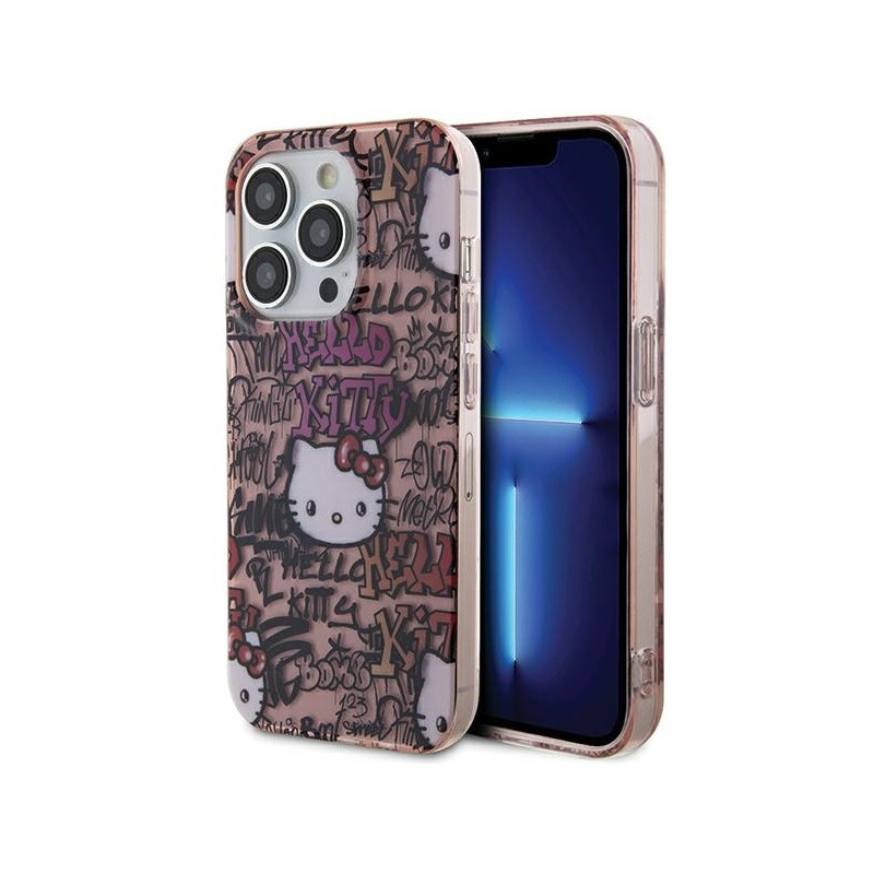 Hello Kitty iPhone 14 Pro Max pink hardcase IML Tags Graffiti Hello Kitty iPhone 14 Pro Max pink hardcase IML Tags Graffiti