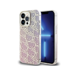 Hello Kitty iPhone 15 Pro Pink Hardcase IML Gradient Electrop Crowded Kitty
