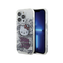 Hello Kitty iPhone 15 Pro white hardcase IML Kitty On Bricks Graffiti