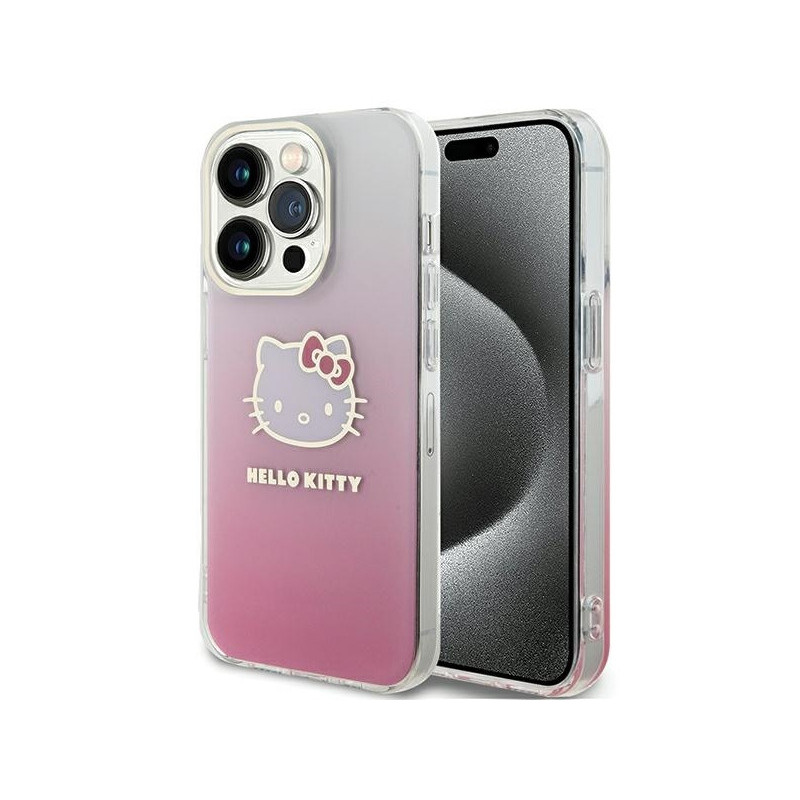 Hello Kitty iPhone 15 Pro pink hardcase IML Gradient Electrop Kitty Head Hello Kitty iPhone 15 Pro pink hardcase IML Gradient Electrop Kitty Head