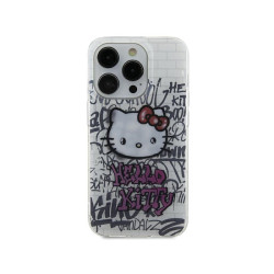 Hello Kitty iPhone 13/14/15 white hardcase IML Kitty On Bricks Graffiti