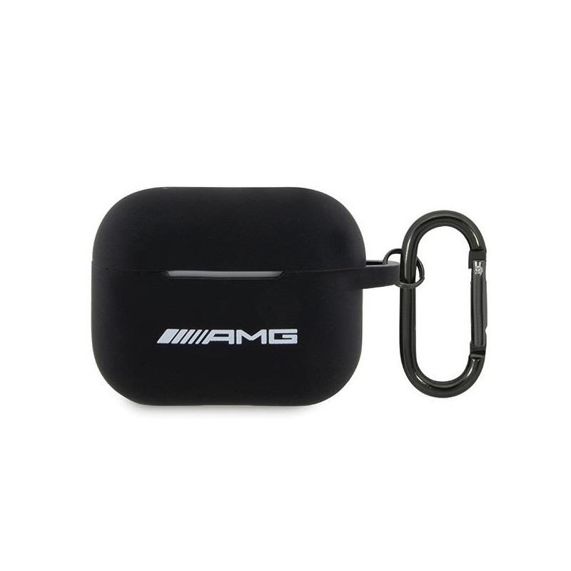 AMG Coque en silicone noir pour AirPods Pro 2 (2022/2023) avec logo blanc