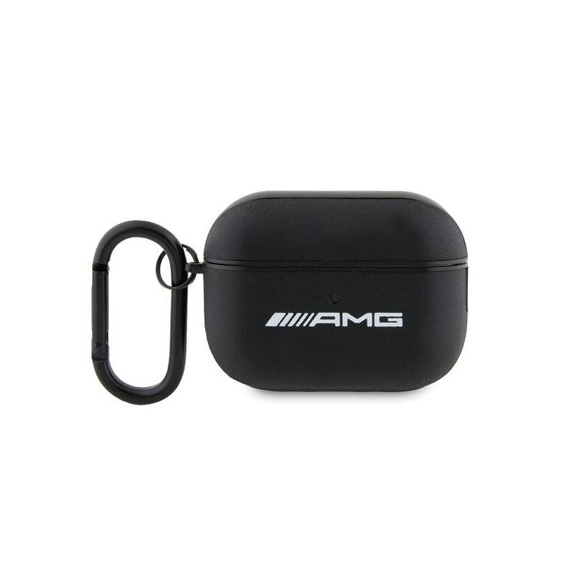 AMG Coque en cuir noir pour AirPods Pro 2 (2022/2023) avec logo blanc AMG Coque en cuir noir pour AirPods Pro 2 (2022/2023) avec logo blanc