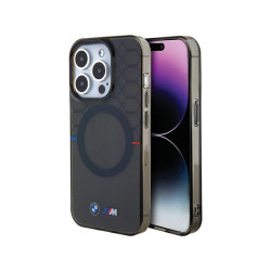 BMW Coque grise rigide avec motif MagSafe pour iPhone 15 Pro