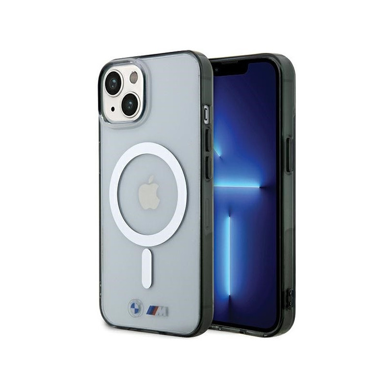 BMW Coque rigide transparente+anneau argenté pour iPhone 13/14/15 +MagSafe BMW Coque rigide transparente+anneau argenté pour iPhone 13/14/15 +MagSafe