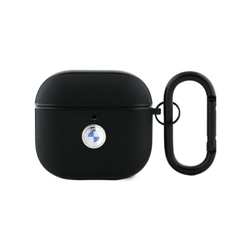 BMW AirPods 4 cover black Geniune Leather Silver Logo BMW AirPods 4 cover black Geniune Leather Silver Logo