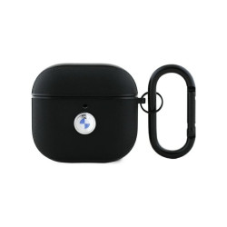 BMW AirPods 4 cover black Geniune Leather Silver Logo