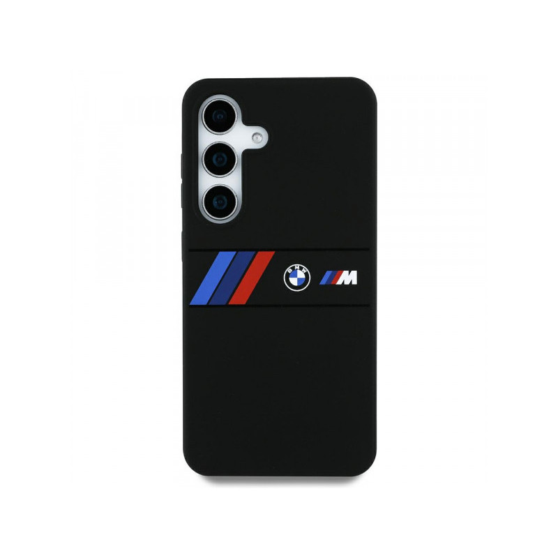 BMW Coque pour Samsung S25 Ultra noire Cuir Bande Tricolore MagSafe BMW Coque pour Samsung S25 Ultra noire Cuir Bande Tricolore MagSafe