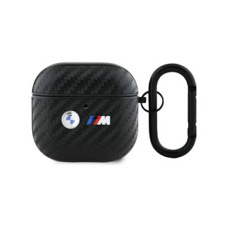 BMW AirPods 4 cover black Carbon Double Metal Logo
