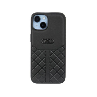 Audi Coque rigide noire pour iPhone 13/14/15 en cuir véritable