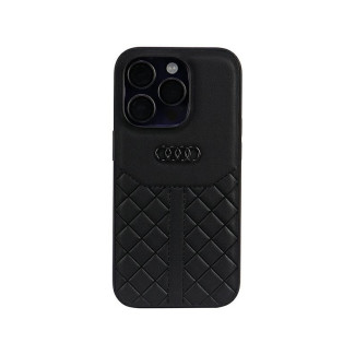 Audi Coque rigide noire pour iPhone 14 Pro en cuir véritable