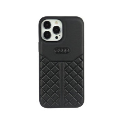 Audi Coque rigide noire pour iPhone 13 Pro Max en cuir véritable