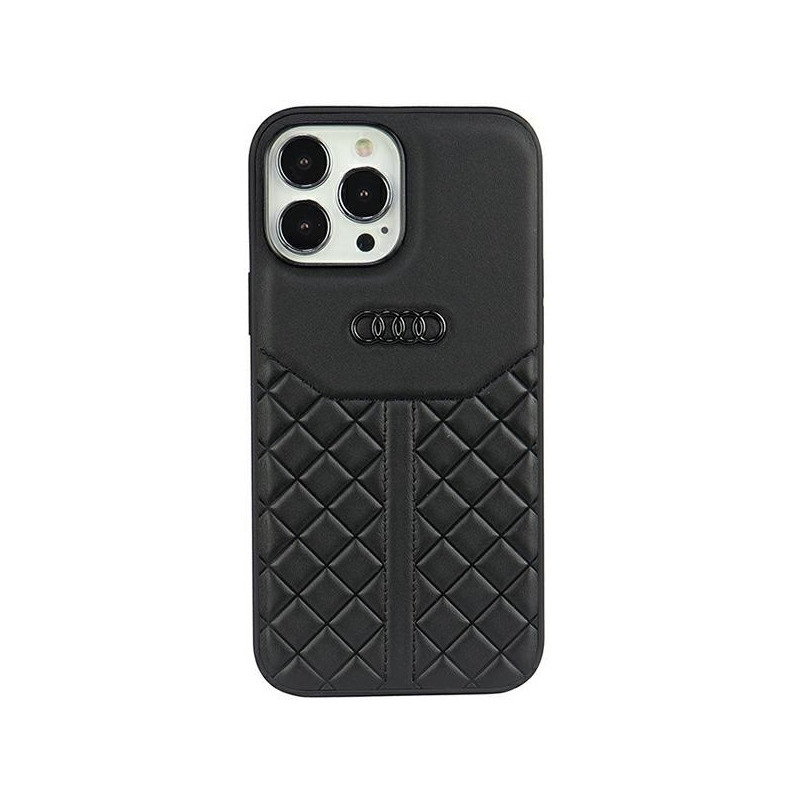 Audi Coque rigide noire pour iPhone 13/13 Pro en cuir véritable