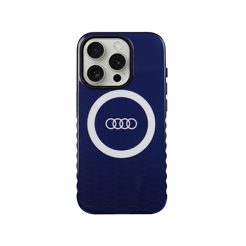 Audi Coque bleu marine pour iPhone 15 Pro. logo IML. MagSafe Audi Coque bleu marine pour iPhone 15 Pro. logo IML. MagSafe