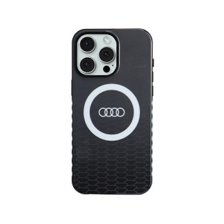 Audi Coque noire pour iPhone 15 Pro Max. logo IML. MagSafe