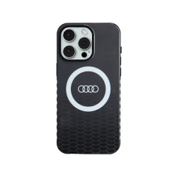 Audi Coque noire pour iPhone 15 Pro Max. logo IML. MagSafe