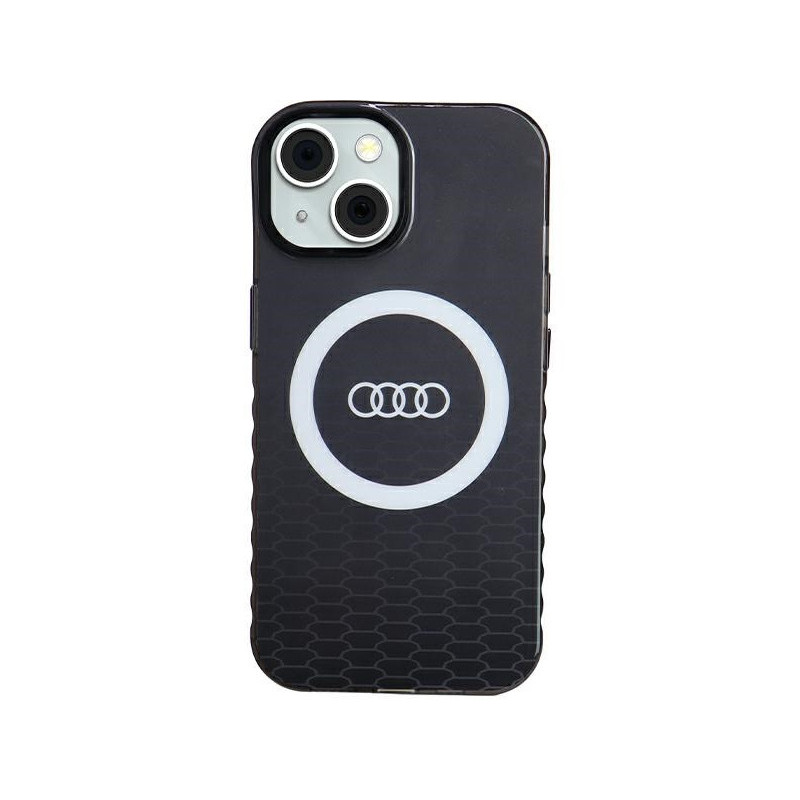 Audi Coque rigide noire pour iPhone 13/14/15. grand logo IML. MagSafe Audi Coque rigide noire pour iPhone 13/14/15. grand logo IML. MagSafe
