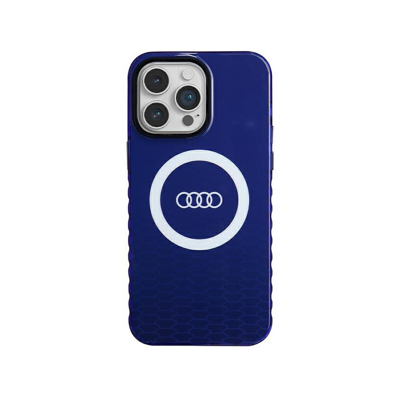 Audi Coque bleu marine pour iPhone 14 Pro Max. logo IML. MagSafe