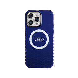 Audi Coque bleu marine pour iPhone 14 Pro Max. logo IML. MagSafe